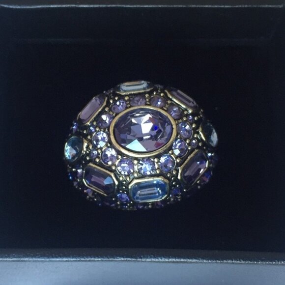 HEIDI DAUS SAY IT WITH STYLE PURPLE CRYSTALS RING, SZ. 7 - Picture 1 of 4